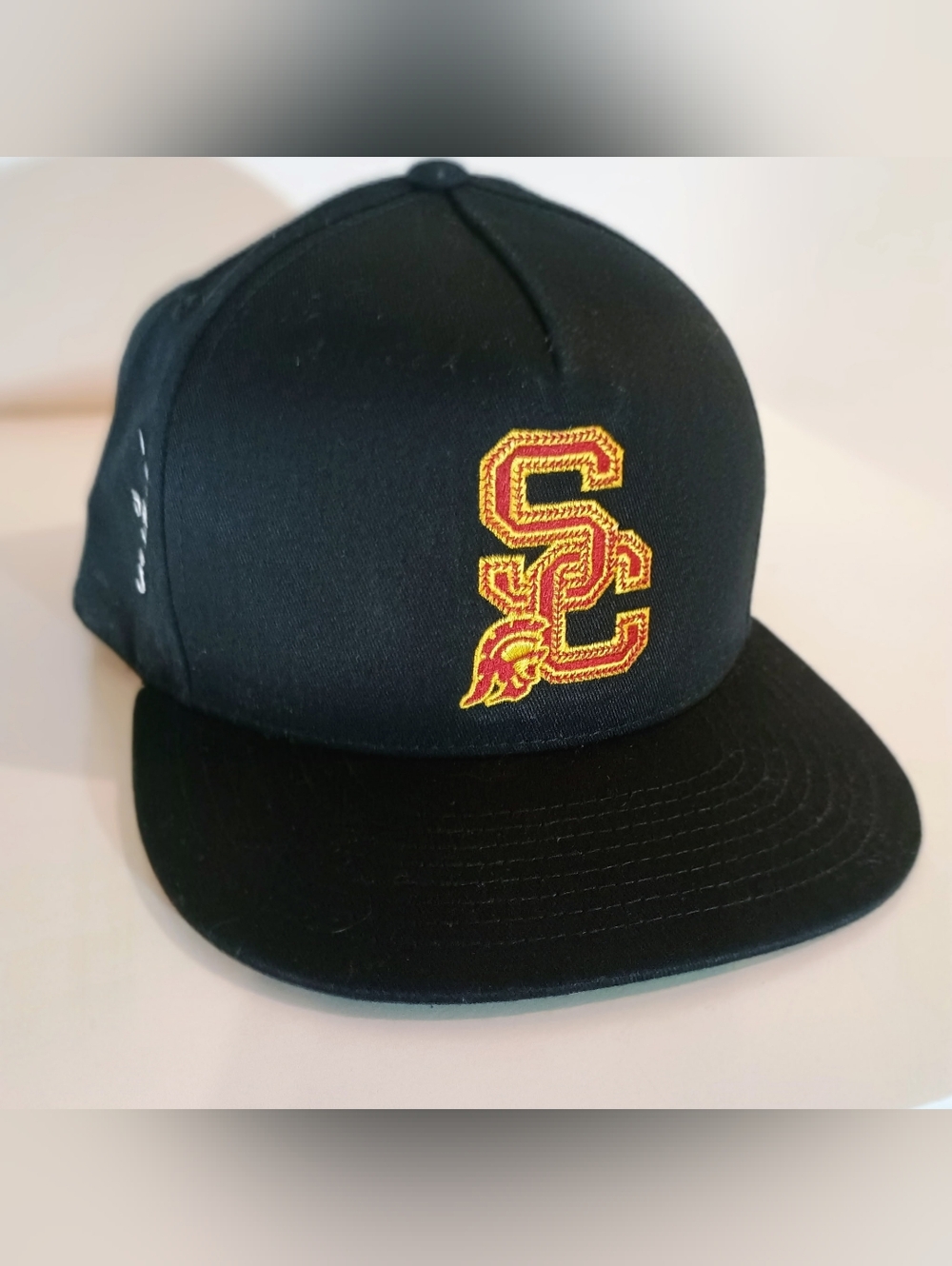 The Classics Of Yupoong Black Snapback Cap with Yellow & Red USC Logo